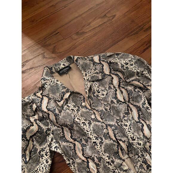 Kittenish Snake Print Faux Leather Jumpsuit Medium - Picture 4 of 6